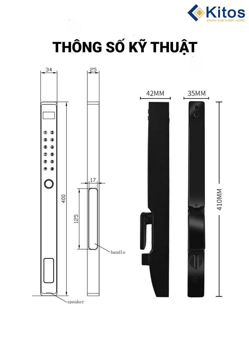 Khoá cửa nhôm Kitos KT-AL110
